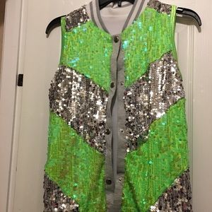 Button up sequin vest
